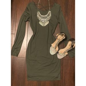 Long Sleeve Olive Mini Dress